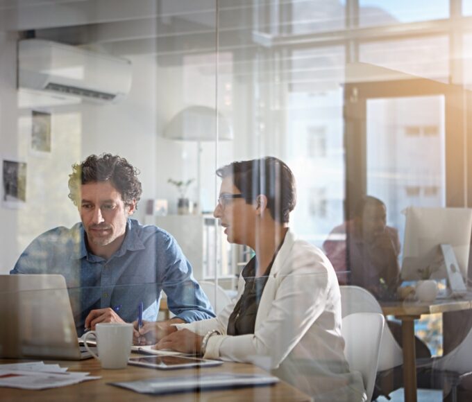 Collaboration,,Teamwork,And,Idea,With,Business,People,At,Laptop,For