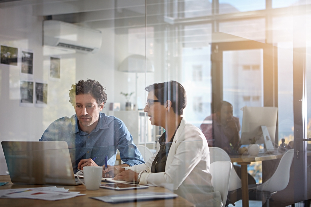 Collaboration,,Teamwork,And,Idea,With,Business,People,At,Laptop,For