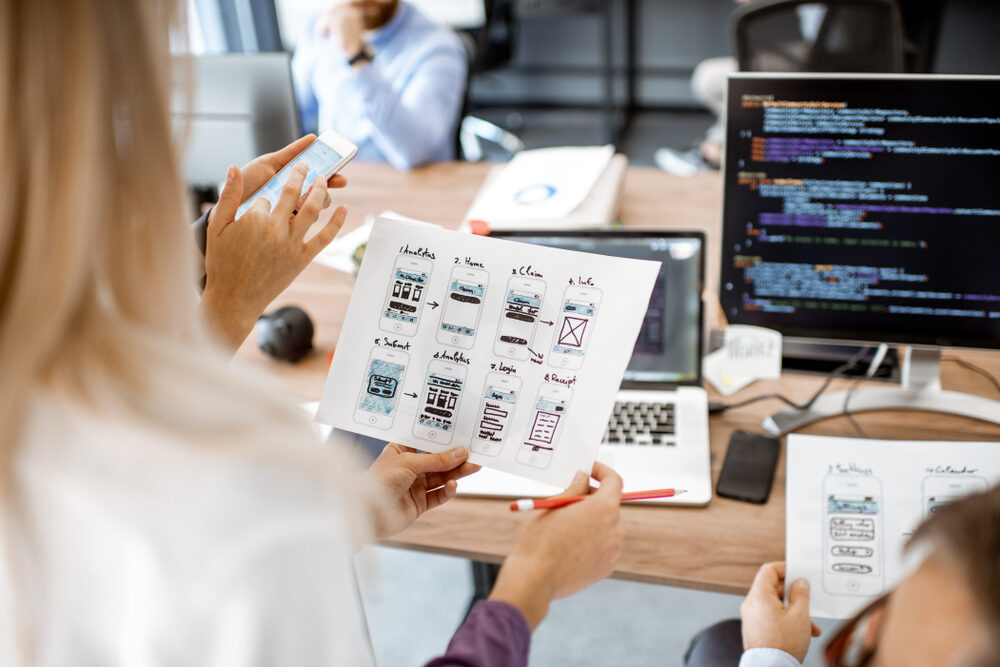 Developers,Or,Web,Designers,Developing,Mobile,Application,In,The,Office,
