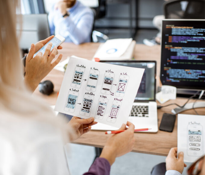 Developers,Or,Web,Designers,Developing,Mobile,Application,In,The,Office,